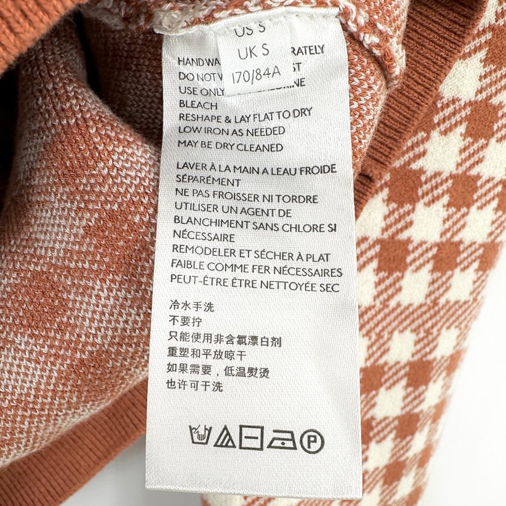 NWT Urban Outfitters Coral Orange "Pamela" Plaid Cardigan Sz S - Picture 8 of 10